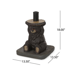 English Elm Christopher Knight Home® - BEAR Umbrella Base Dark Brown Concrete Resin Finish, Handcrafted Lightweight Design, No Assembly Needed 67766.00DBRN