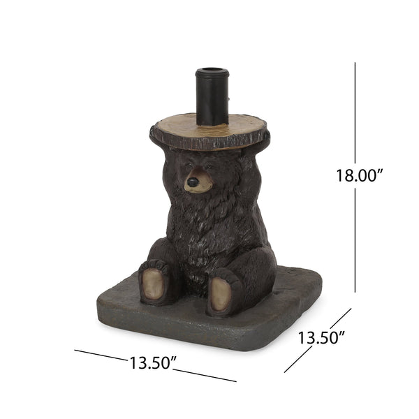 English Elm Christopher Knight Home® - BEAR Umbrella Base Dark Brown Concrete Resin Finish, Handcrafted Lightweight Design, No Assembly Needed 67766.00DBRN