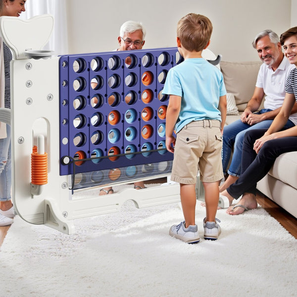 English Elm 4-to-score Giant Backyard Game Set with 4 Activities Height Adjustable Family Fun White+Purple W2700P357855