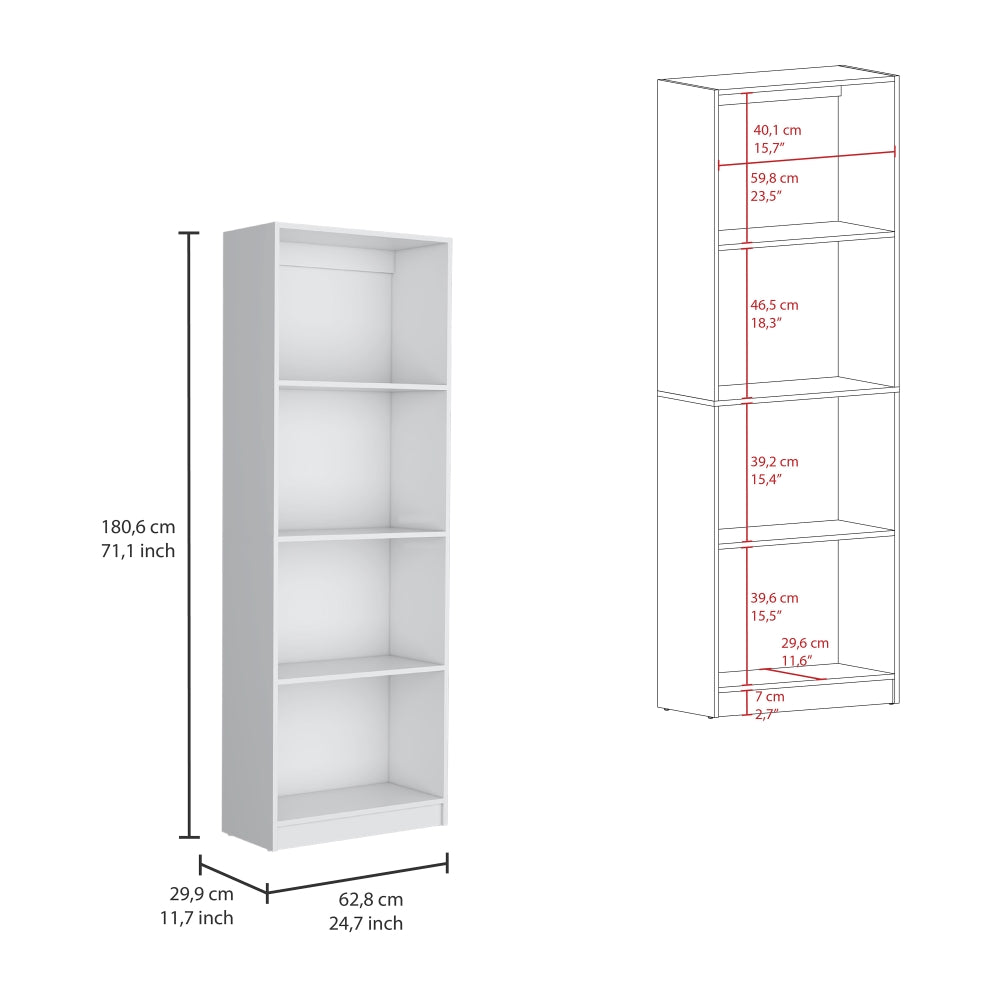 English Elm Dupree Elegant 2-Piece Home Bookcase Set with 9 Shelves for Stylish Storage and Display in Rooms White 41 L x 28 W x 5 H B200S00298