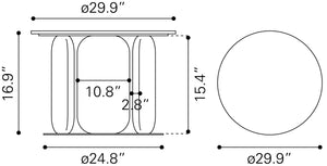 Pemba Coffee Table Multicolor 109771 Zuo Modern