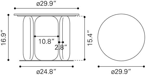 Pemba Coffee Table Multicolor 109771 Zuo Modern