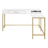 OSP Home Furnishings Modern Life Desk in White White