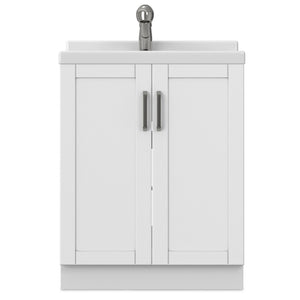 English Elm Murphy Beadboard Laundry Sink Cabinet with Deep Abs Basin and Chrome Faucet Included B136P427211