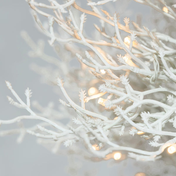English Elm 4FT Aspen Fir Pre-Lit Artificial Christmas Tree with 280 Snow-Flocked Tips & 230 Warm White LEDs, Lightweight Hinged Frame for Home & Party Decor N704P326835A
