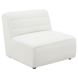English Elm Nevve Low-Profile 6-Piece Tufted Sectional Sofa in Ivory Faux Sheepskin — Modular, Cozy, Chic Design B062S00990