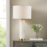 INK+IVY Prague Transitional Alabaster Table Lamp MP153-0144 White/Gold