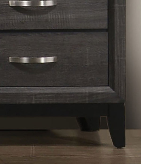 English Elm Contemporary Chic Chest with Gold Accents, Acrylic Trim, Metal Bracket Legs and Dust‑Proof Drawers Gray 34 L x 19 W x 50 H B2741P371022