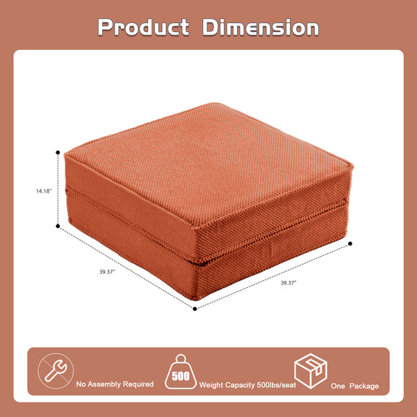 English Elm Compression Modular Sofa Bed - Convertible Mah-Jong Style, Soft Fleece, Memory Foam, No Assembly! W3723P377146
