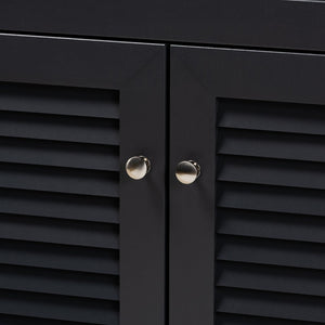 Baxton Studio Baxton Studio Modern Dark Grey Shoe Storage Cabinet with Drawer for Clutter-Free Entryway Style 4-Shelf FP-02LV-Dark Grey