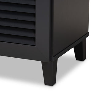 Baxton Studio Baxton Studio Modern Dark Grey Shoe Storage Cabinet with Drawer for Clutter-Free Entryway Style 4-Shelf FP-02LV-Dark Grey