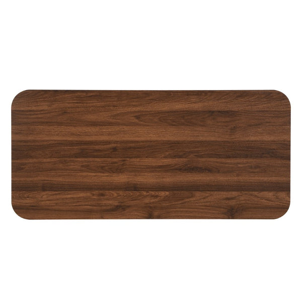 English Elm Modern Mid-century Coffee Table Tambour Doors Open Shelves Warm Wood Living Room Walnut N770P333553W