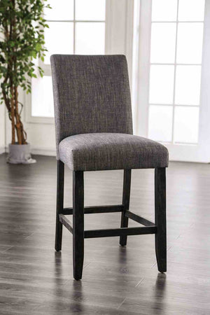 English Elm Gray Rustic 2pc Counter Height Chairs with Padded Fabric Seat & Back, Space-Saving Dining Comfort B2741P409554