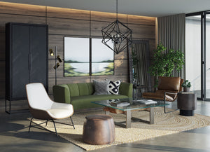 Sunpan Magnolia Sofa - Contemporary Design with Solid Oak Legs to Elevate Your Living Space Elegantly Evergreen