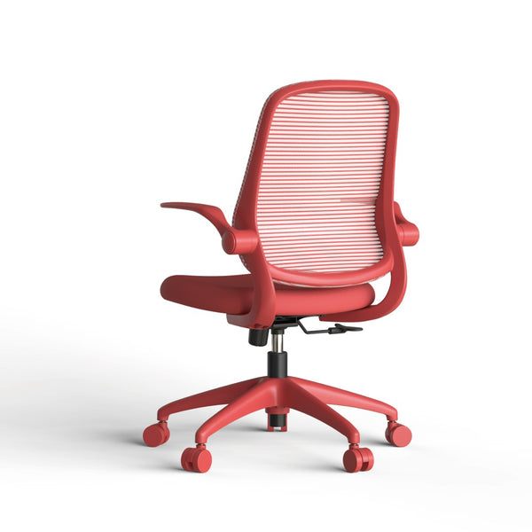 English Elm Ergonomic Mesh Back Task Chair with Flip Armrests High Density Foam Seat 500lb Capacity Red W5280P464459