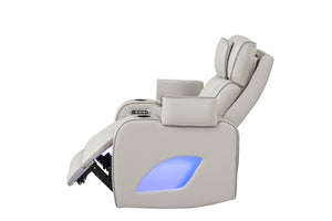 English Elm Fortuner 3PC Beige Upholstery Recliner Set with LED, Massage, Power Recliners, Bluetooth, USB - Modern Luxury B009S01804