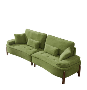 English Elm 103 Luxurious Cloud Velvet Sofa with High-Elastic Sponge Cushion, Deep-Seated Comfort for Living Spaces Green W2290S00009
