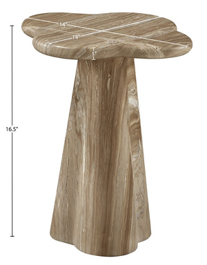 Meridian Furniture Nola Sculptural Concrete Pedestal End Table Art Deco Style for Indoor Outdoor Use Beige 14" W x 14" D x 16.5" H 955Beige-ET16