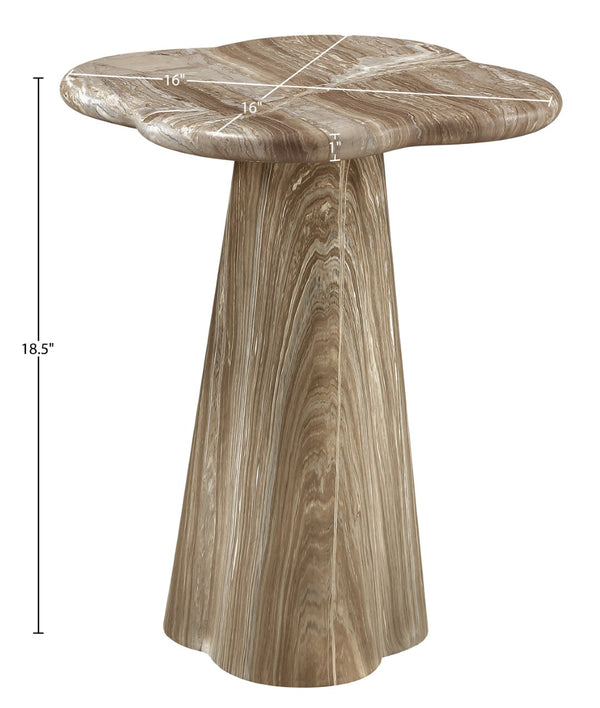 Meridian Furniture Nola Sculptural Concrete Pedestal End Table Art Deco Style for Indoor Outdoor Use Beige 16" W x 16" D x 18.5" H 955Beige-ET18