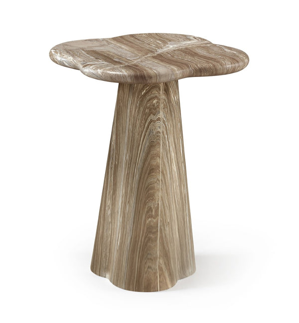 Meridian Furniture Nola Sculptural Concrete Pedestal End Table Art Deco Style for Indoor Outdoor Use Beige 16" W x 16" D x 18.5" H 955Beige-ET18