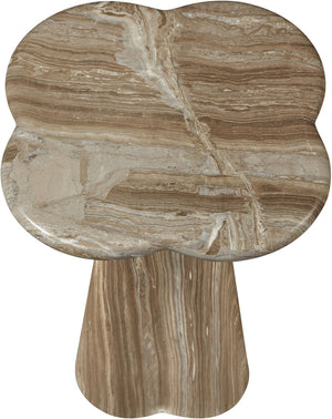 Meridian Furniture Nola Sculptural Concrete Pedestal End Table Art Deco Style for Indoor Outdoor Use Beige 16" W x 16" D x 18.5" H 955Beige-ET18