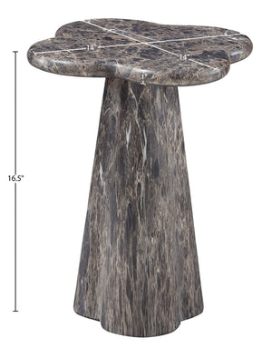 Meridian Furniture Nola Sculptural Concrete Pedestal End Table Art Deco Style for Indoor Outdoor Use Brown 14" W x 14" D x 16.5" H 955Brown-ET16