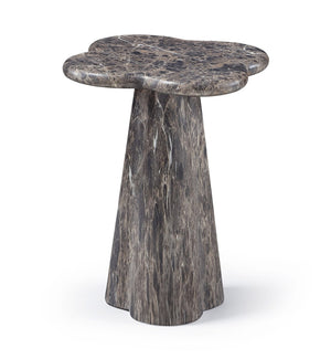 Meridian Furniture Nola Sculptural Concrete Pedestal End Table Art Deco Style for Indoor Outdoor Use Brown 14" W x 14" D x 16.5" H 955Brown-ET16