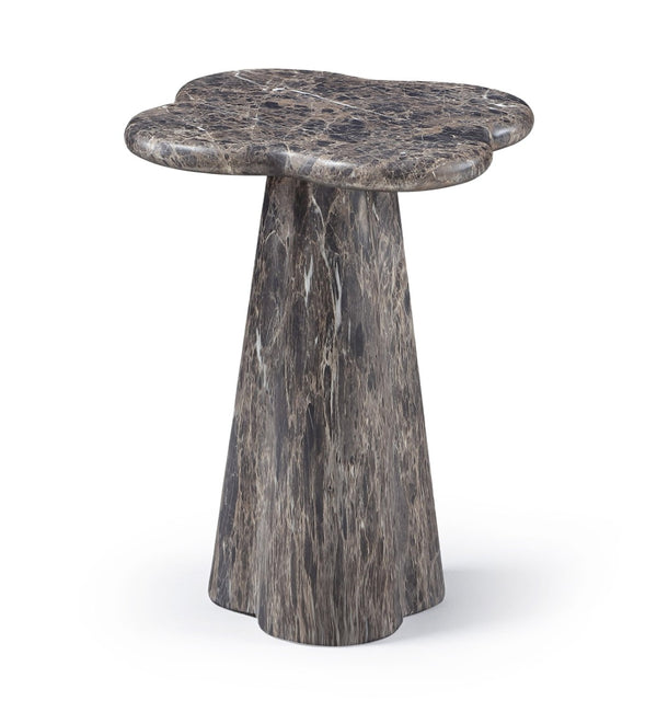 Meridian Furniture Nola Sculptural Concrete Pedestal End Table Art Deco Style for Indoor Outdoor Use Brown 14" W x 14" D x 16.5" H 955Brown-ET16