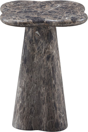 Meridian Furniture Nola Sculptural Concrete Pedestal End Table Art Deco Style for Indoor Outdoor Use Brown 14" W x 14" D x 16.5" H 955Brown-ET16