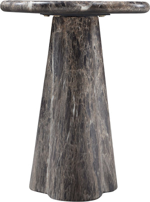 Meridian Furniture Nola Sculptural Concrete Pedestal End Table Art Deco Style for Indoor Outdoor Use Brown 14" W x 14" D x 16.5" H 955Brown-ET16