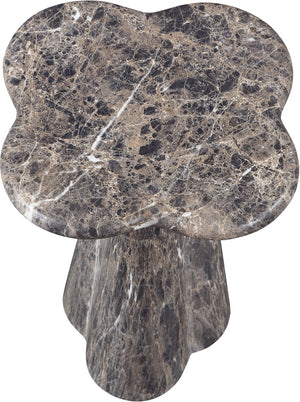 Meridian Furniture Nola Sculptural Concrete Pedestal End Table Art Deco Style for Indoor Outdoor Use Brown 14" W x 14" D x 16.5" H 955Brown-ET16