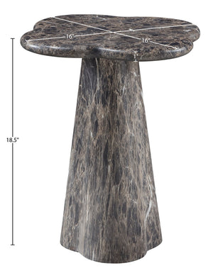Meridian Furniture Nola Sculptural Concrete Pedestal End Table Art Deco Style for Indoor Outdoor Use Brown 16" W x 16" D x 18.5" H 955Brown-ET18