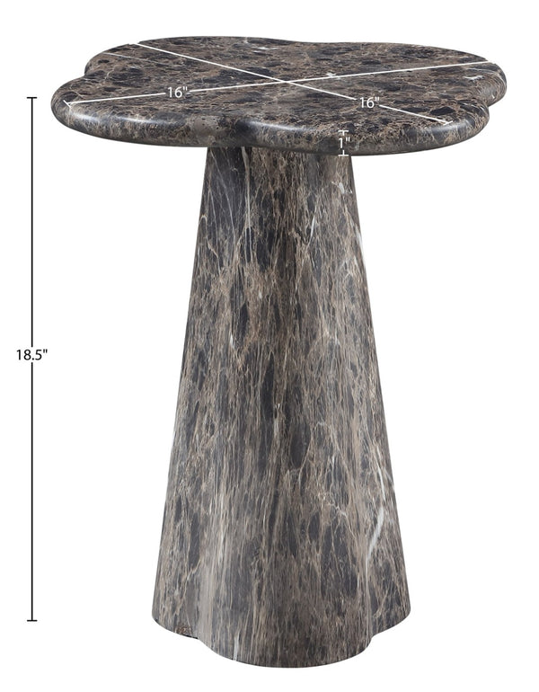 Meridian Furniture Nola Sculptural Concrete Pedestal End Table Art Deco Style for Indoor Outdoor Use Brown 16" W x 16" D x 18.5" H 955Brown-ET18