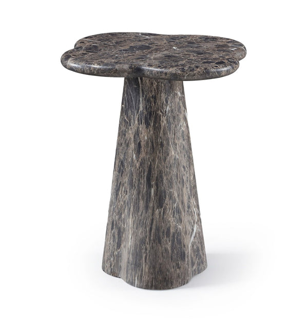 Meridian Furniture Nola Sculptural Concrete Pedestal End Table Art Deco Style for Indoor Outdoor Use Brown 16" W x 16" D x 18.5" H 955Brown-ET18