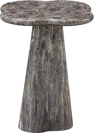 Meridian Furniture Nola Sculptural Concrete Pedestal End Table Art Deco Style for Indoor Outdoor Use Brown 16" W x 16" D x 18.5" H 955Brown-ET18