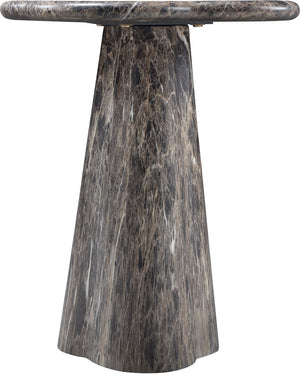 Meridian Furniture Nola Sculptural Concrete Pedestal End Table Art Deco Style for Indoor Outdoor Use Brown 16" W x 16" D x 18.5" H 955Brown-ET18