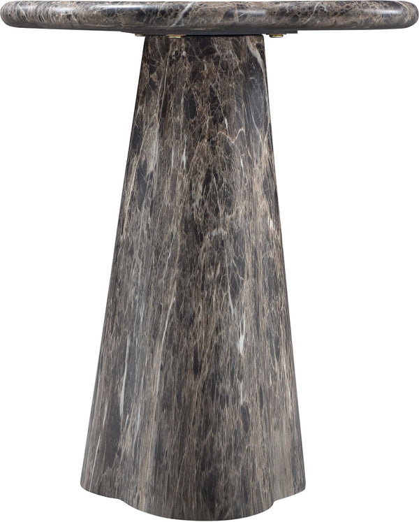 Meridian Furniture Nola Sculptural Concrete Pedestal End Table Art Deco Style for Indoor Outdoor Use Brown 16" W x 16" D x 18.5" H 955Brown-ET18