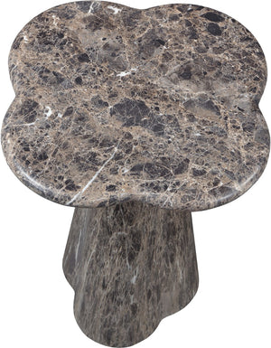 Meridian Furniture Nola Sculptural Concrete Pedestal End Table Art Deco Style for Indoor Outdoor Use Brown 16" W x 16" D x 18.5" H 955Brown-ET18