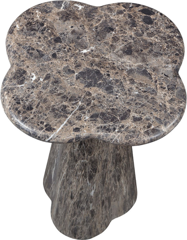 Meridian Furniture Nola Sculptural Concrete Pedestal End Table Art Deco Style for Indoor Outdoor Use Brown 16" W x 16" D x 18.5" H 955Brown-ET18
