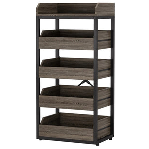 English Elm Basket Stand Five Tier Pull Out Organizer for Kitchen Pantry and Living Room Storage T3971P464006