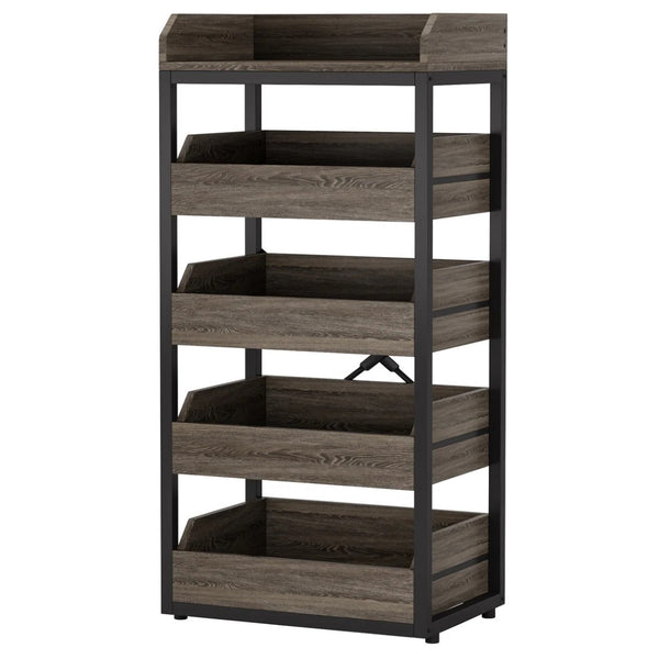 English Elm Basket Stand Five Tier Pull Out Organizer for Kitchen Pantry and Living Room Storage T3971P464006