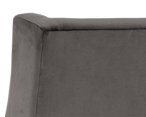 Sunpan Aiden Oversized Wing Back Dining Armchair with Elegant Contoured Arms and Durable Performance Fabric Piccolo Pebble