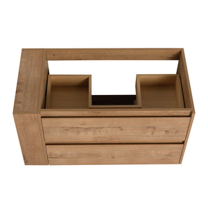 English Elm 36" Wall Mounting Bathroom Vanity with Soft-Close 2/3 Drawers, Adjustable Side Shelf, Water-Resistant Finish W999P168519