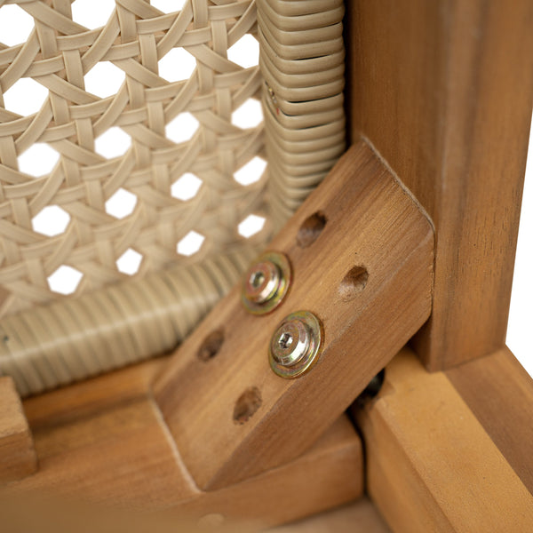 English Elm Christopher Knight Home® - Netro 7PCS Outdoor Patio Dining Set with Acacia Wood Table & Wicker Chairs, Light Brown Teak Finish NETRO7PCSET