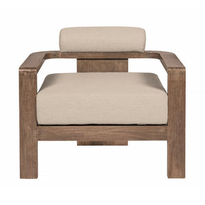 English Elm Relic Outdoor Eucalyptus Lounge Chair with Fade Resistant Olefin Cushions for Patio B2736P464820