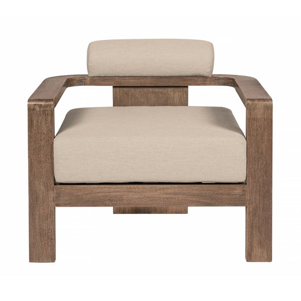 English Elm Relic Outdoor Eucalyptus Lounge Chair with Fade Resistant Olefin Cushions for Patio B2736P464820