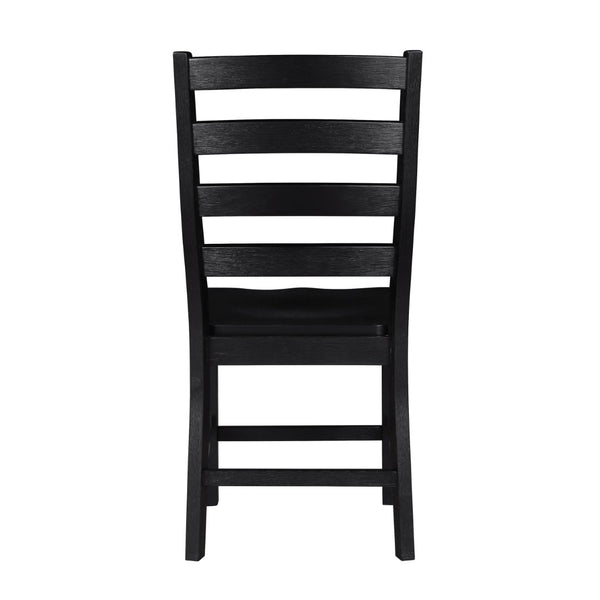 English Elm Modern Farmhouse Oak Veneer Trestle Dining Set Six Chairs Two Tone Kitchen Black White B011S00929