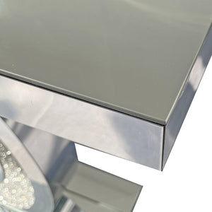 English Elm Mirrored Olive Console Table Crushed Diamante Glass Glam Hallway Entryway Accent W3836P427990