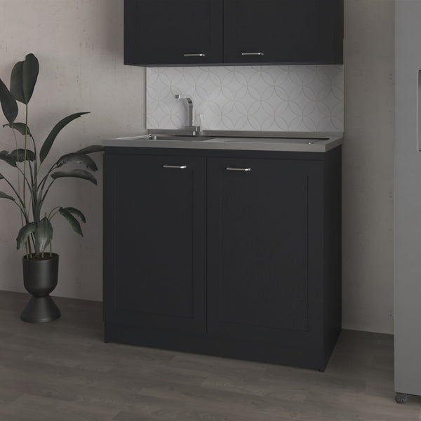 English Elm Montello White Utility Sink with Open Shelves for Laundry Mudroom Workspace B092S00282