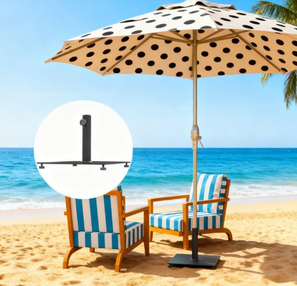 English Elm Easy Fillable Hdpe Square Patio Umbrella Stand Base with Uv Resistant Weatherproof Design Black T3971P427424